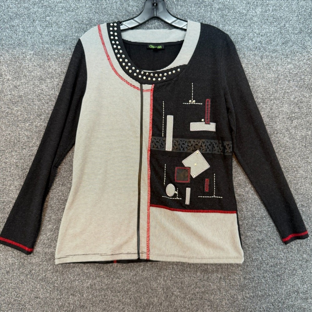 Cherishh Top Womens S Multicolor Tunic Patches Abstract Artsy Geometric‎ Casual